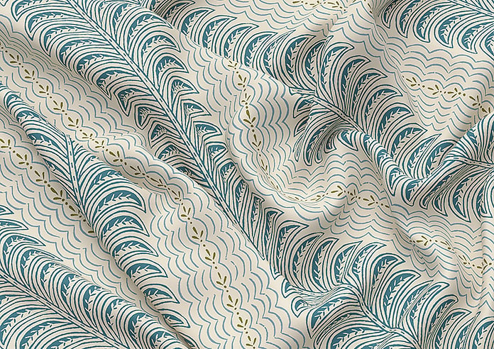 Land & Shore Fintra Stripe, Teal - Roman Blind - Image 4